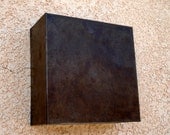 Square- Patinaed Steel Light Sconce