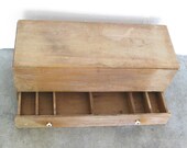 PRIMITIVE wooden 1900s STORAGE CHEST