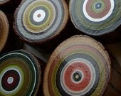 6 Tree Rings Modern Rustic Wall Hanging  Eco Friendly Unique Dimensional Art Customize Choose your colors