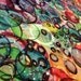 Rainbow Bubbles: hand painted silk scarf