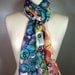Rainbow Bubbles: hand painted silk scarf
