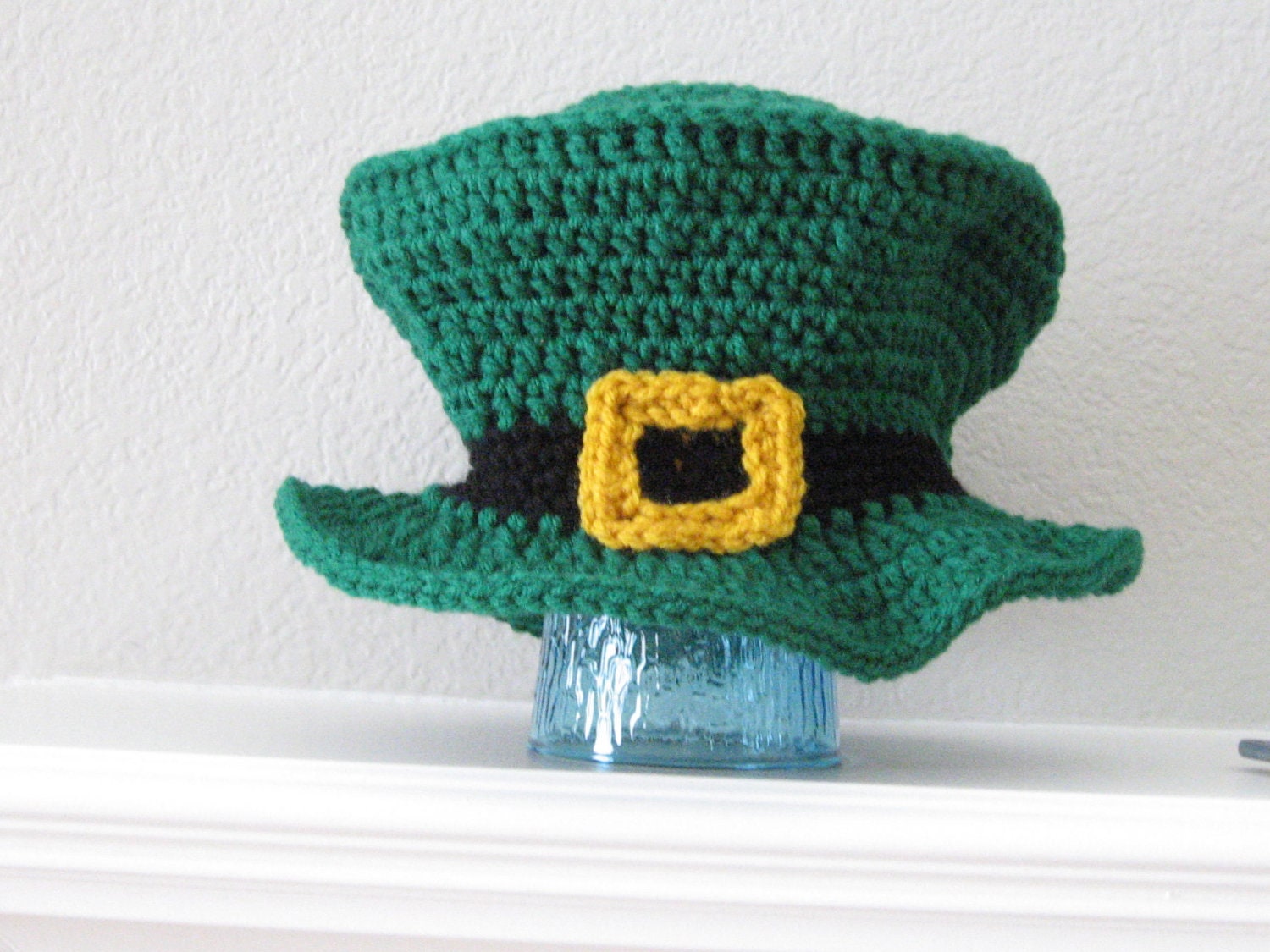Irish Lucky Leprechaun Top Hat Costume Baby Toddler Child Adult Hat Cap Crochet Crocheted Handmade Beanie Made to Order