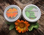 Herbal Lip Balm Set- Regular and Tinted, with Peppermint and Calendula