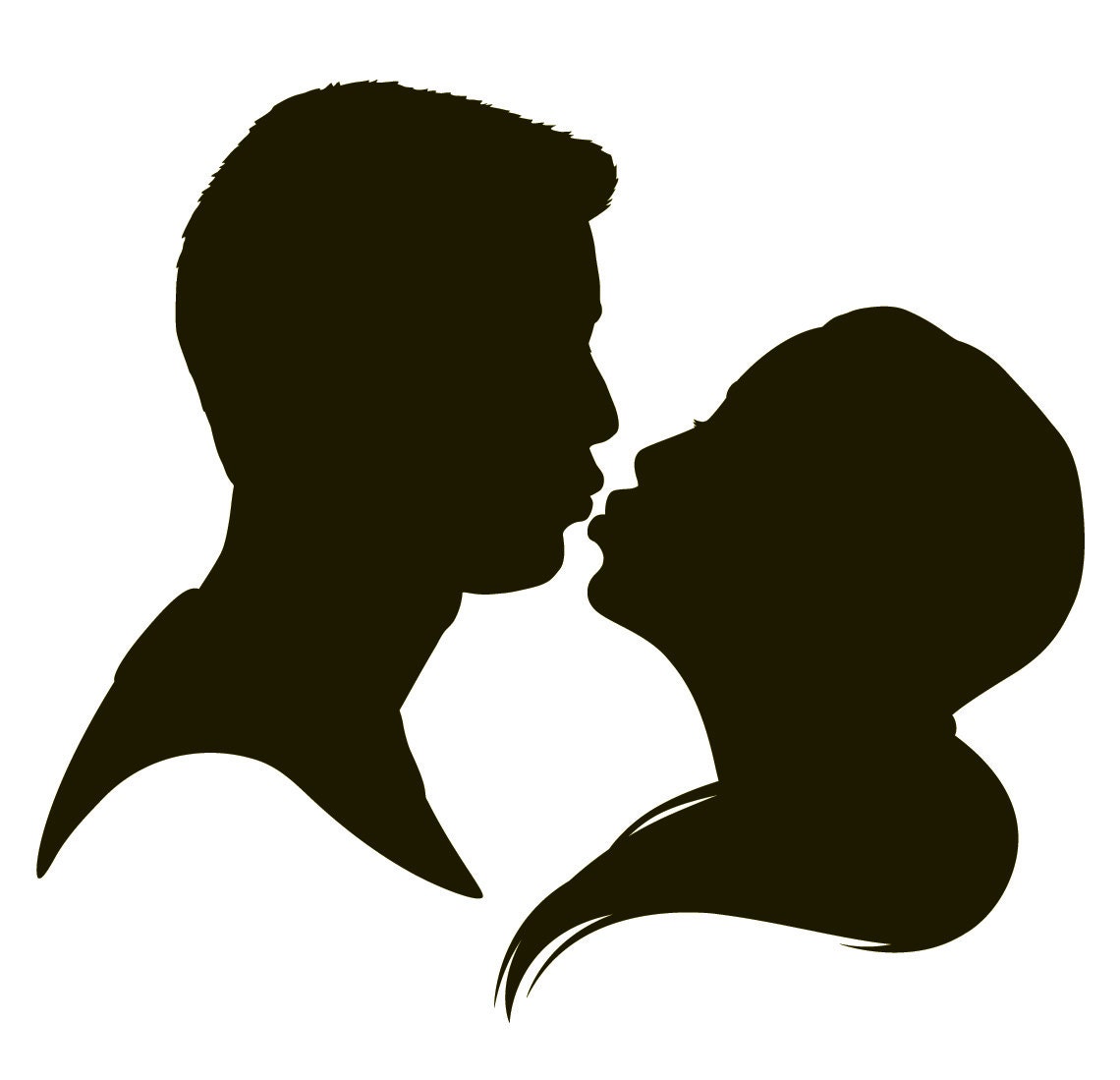 kissing silhouette