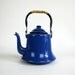 Mid Century Japanese Tea Kettle / Royal Blue Enamel