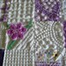 Purple, Lavender, and White Vintage Chenille Quilt Squares 42 6-Inch Squares