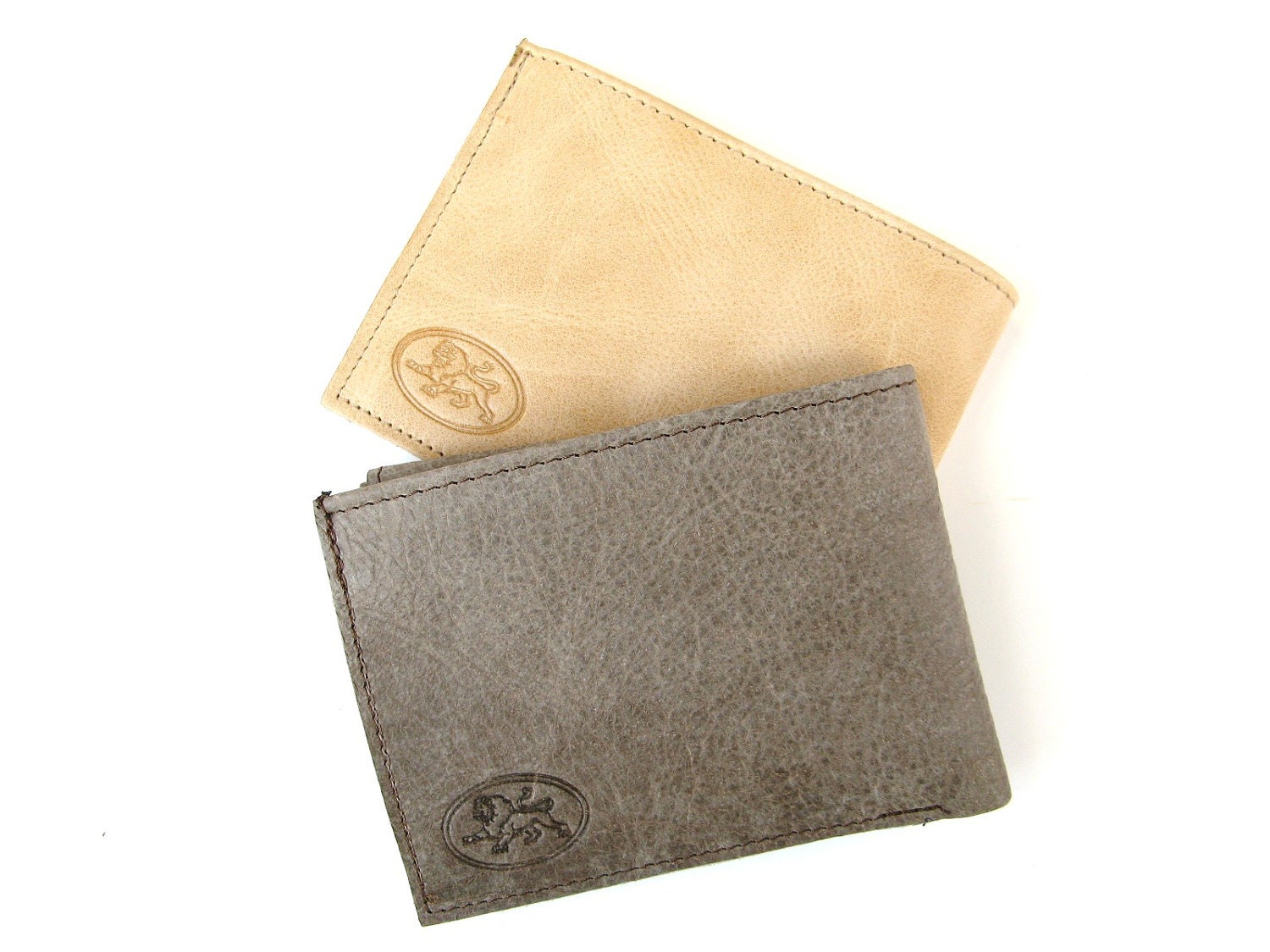 SMOOTH GREY -men's leather wallet (No. 314)