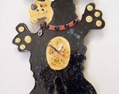 Black & Tan Dog Clock "Flea"