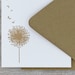 Dandelion Letterpress Stationery Set - Dandelion Note Card Set - Tan, Taupe, Beige, Khaki, Spring Flower, Summer Fall - 10 pack (NDD3)