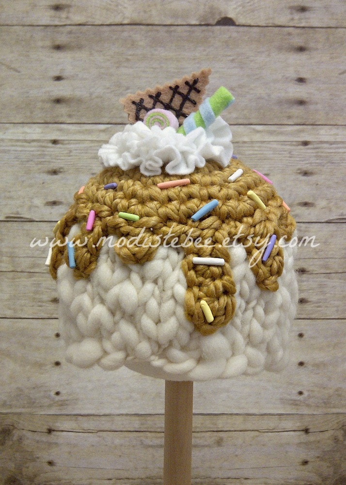Ice Cream Sundae (Vanilla) Hat newborn photography prop