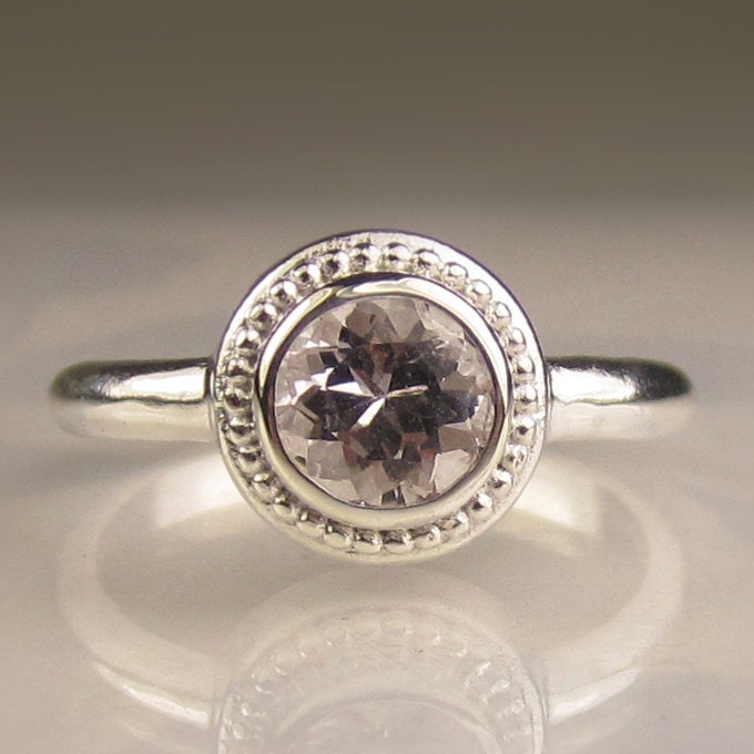 Morganite Ring in Sterling Silver