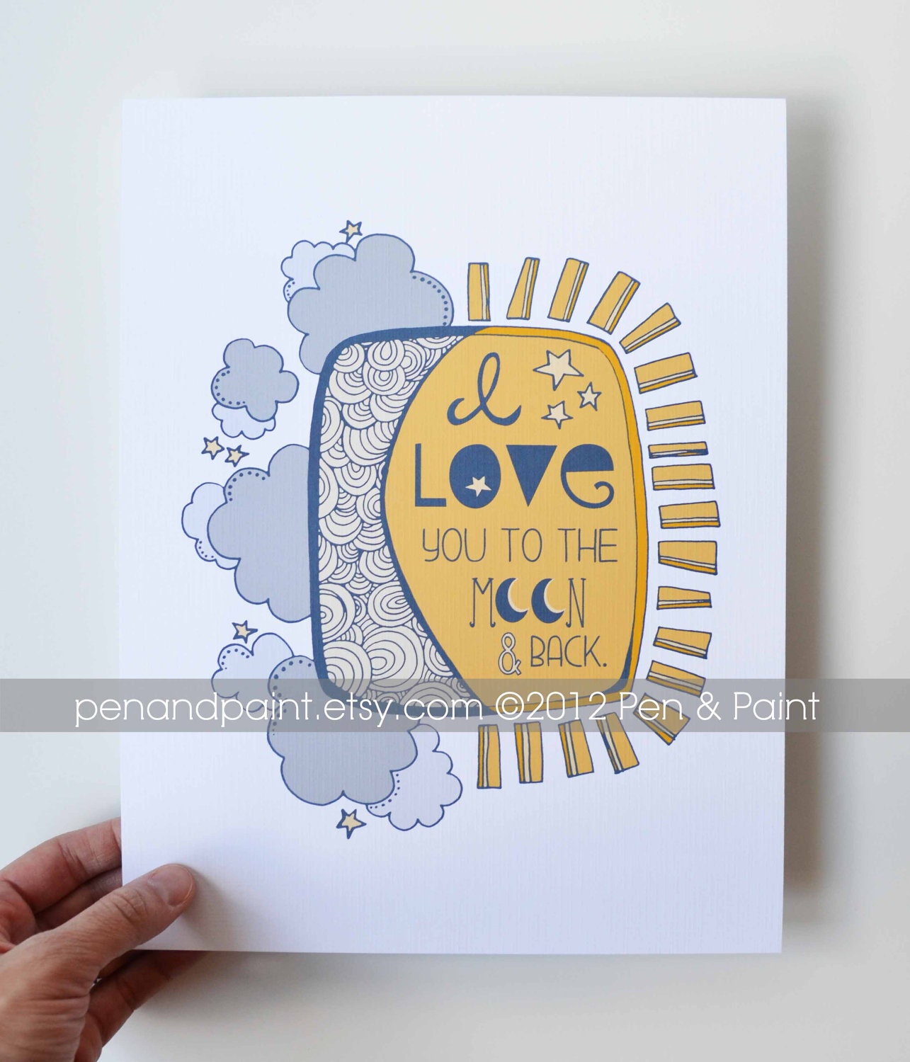 I Love You to the Moon and Back, Nursery Art, Gir'ls Room, Boys Room, Nursery Decor, Kids Room, Children's Art, 8 x 10 Art Print
