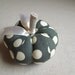 Polka Dot Pumpkin Pincushion in Dark Forest Green Fall Decor