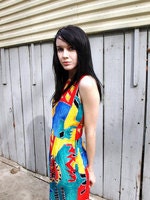 15 Dollar Spring Sale 1980s Vintage Geometric Explosion Mini Dress