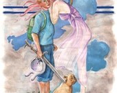 Adventure Time Rockwell Parody Print