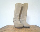 vintage. camel suede western boots