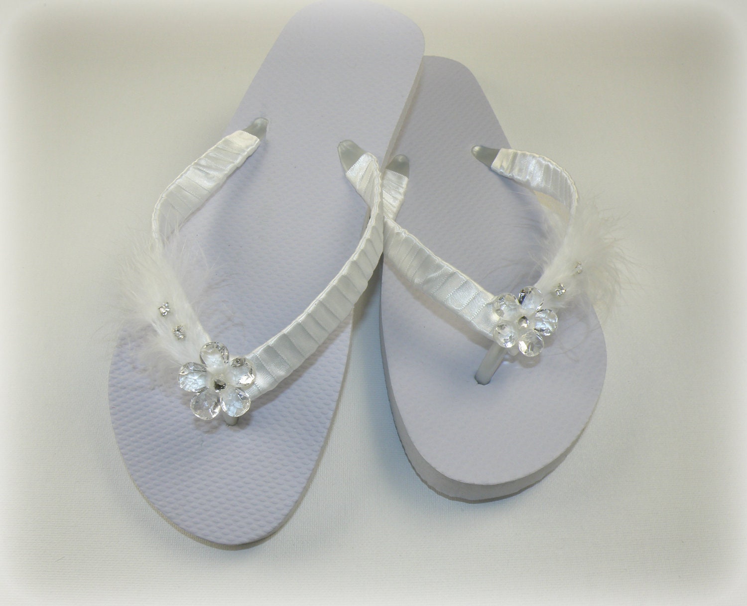 Crystal Feather Bridal Flip Flop Prom Woman Wedding