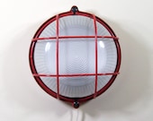 Vintage Red Metal Wire Lamp by Goccia Made in Italy