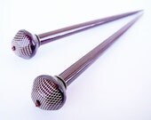 Mod Hair sticks featuring plaid geometric focal bead - all vintage parts - japanese wooden chopsticks - mid century modern inspired design