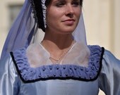 Square Renaissance Tudor Court Boleyn French 1500s Hood headpiece with beading CUSTOM