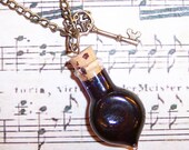 Cyanide Vial Necklace  - OOAK Unique Steampunk Gothic Clockwork Neo Victorian poison poisoners Victoriana Jewellery