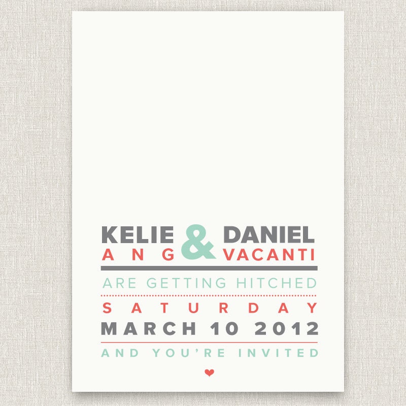 Textual - Stylish and typographic wedding invitation