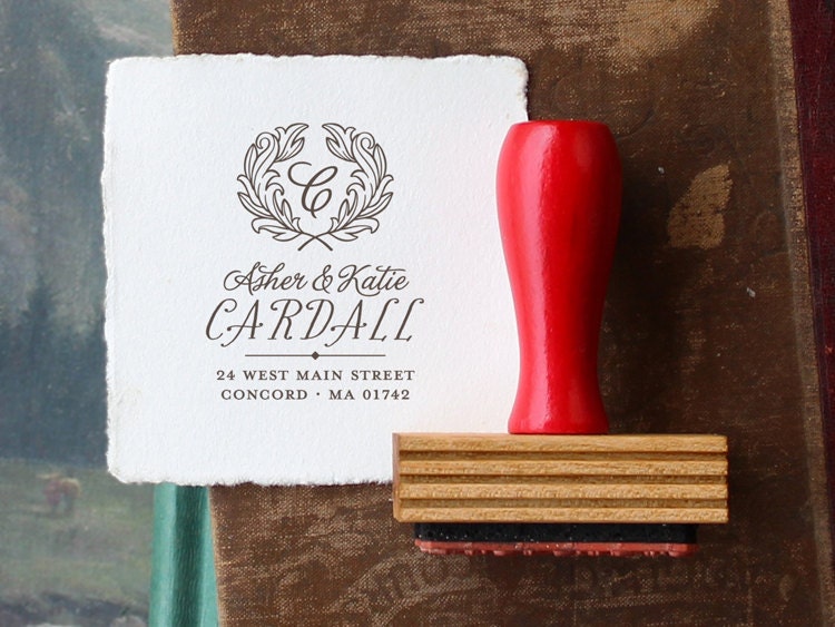 Custom Return Address Stamp // OAK SEAL // typeset