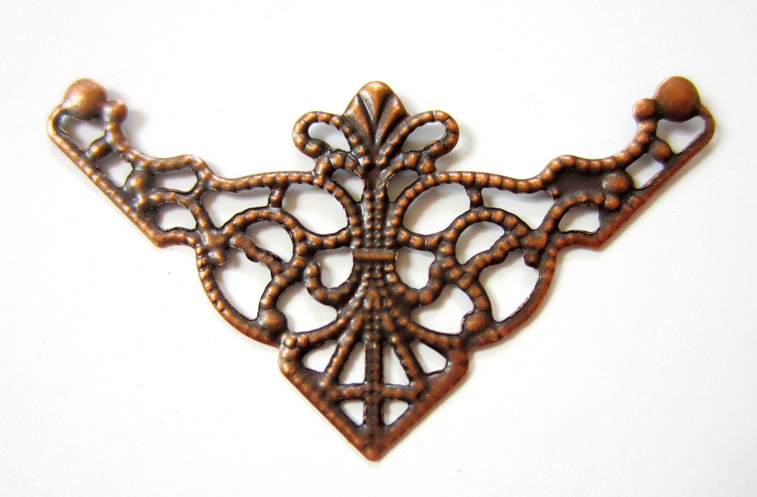 10 Filigree jewelry wraps antique copper medallion victorian style jewelry supply 55m