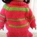 Sweater and Skirt Set Hot Pink Lime Green American Girl Doll