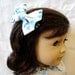 American Girl Doll Hair Bow Snowflakes White Blue