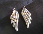 Wings, Pendants or Earring Supply, Great Necklace Components, Small Silver Ox With Ring