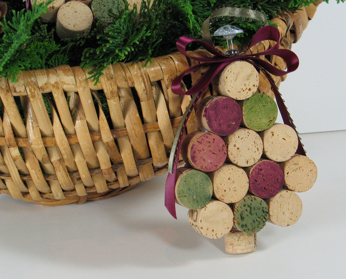 Wine Cork Christmas Tree Ornament