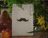Recycled cotton lunch bag - Moustache