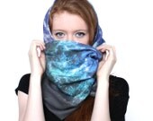 SALE Tarantula Nebula Circle Scarf, Infinity Scarf, Cowl Scarf, Soft Organic Cotton