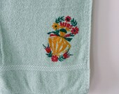 Vintage HERS Mint Green Bath Towel
