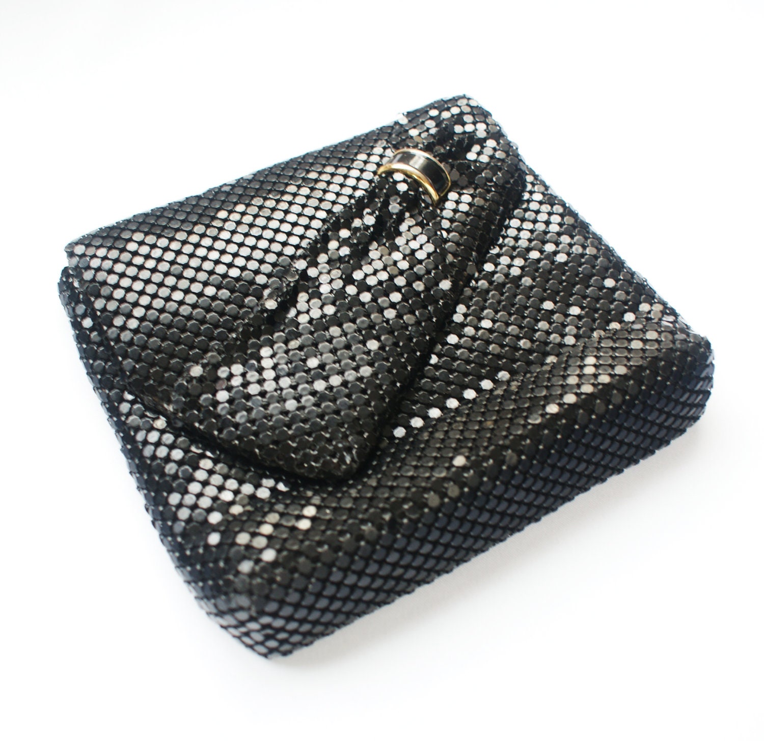 Black Evening Bag Vintage Metal Mesh FINAL SALE