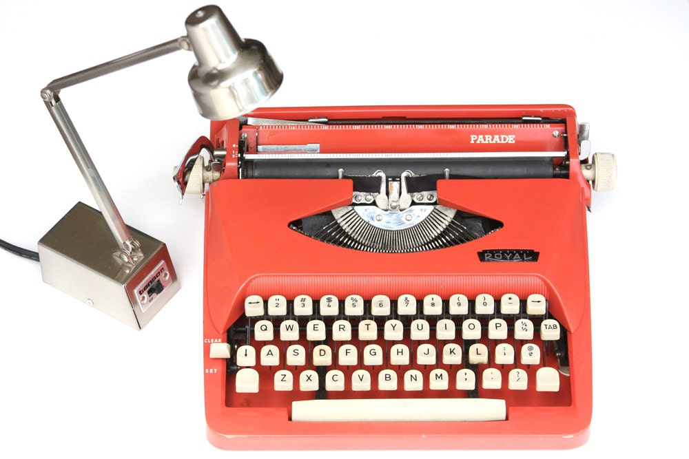 Salmon Colored Royal Parade Manual Typewriter