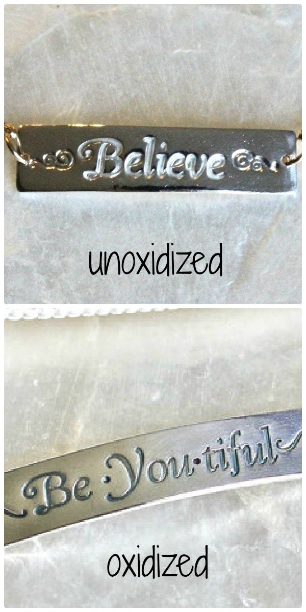 Fine Silver, Sterling Silver, and 14kt Yellow Gold Fill Inspirational Bracelet - Be.You.tiful