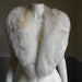 Fox Fur Collar / Cream and Brown/ 1980s