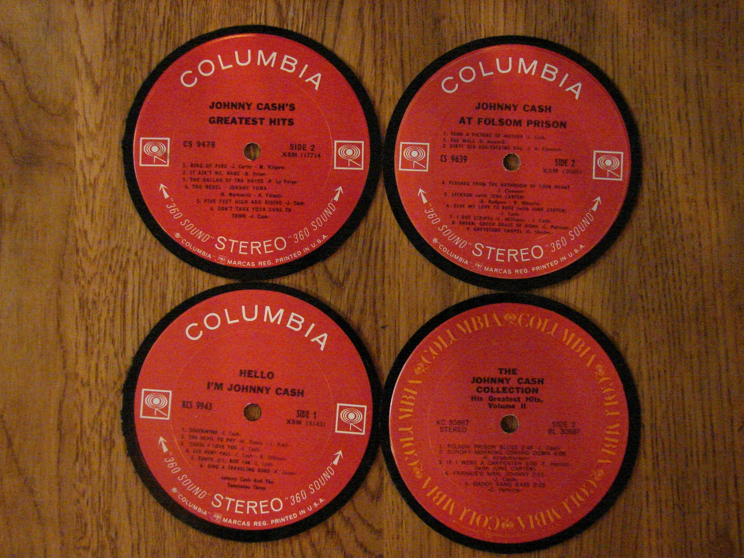 Johnny Cash Coasters "Folsom Prison" (4)