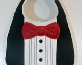 Tuxedo bib for baby boy