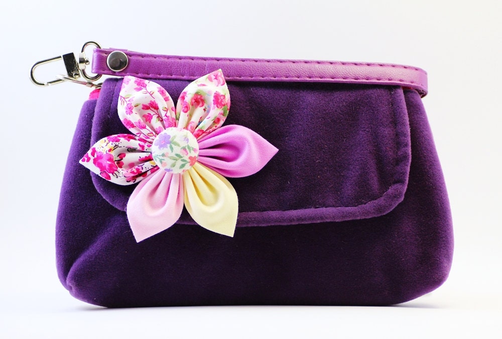 Purple Wallets Fabric Cases, Fabric Wallets, Gadget Wallet iPhone Samsung Galaxy, CellPhone Case, Padded