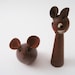 Danish Modern Teak Cat and Mouse Figurines