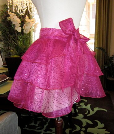 Lingerie Apron on Diva Lingerie Organza Half Apron   Hot Pink Sparkle Ruffle Half Apron