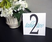 Wedding Table Numbers--Reception--The Starlight Collection--Tent Style--Customize--Colors Can Be Changed