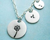 Dandelion Sterling Silver Necklace Blowing Away In The Wind 3 Piece Necklace sister mother daughter child friend aunt wife cousin