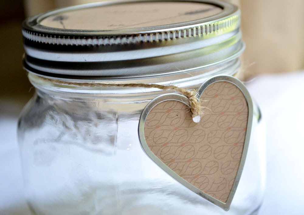 Kraft Pattern Metal Rim Gift Tags - Set of 6