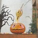 Halloween Gourd Ghost Top Jack O Lantern Spooky Fall Harvest Candy Bowl