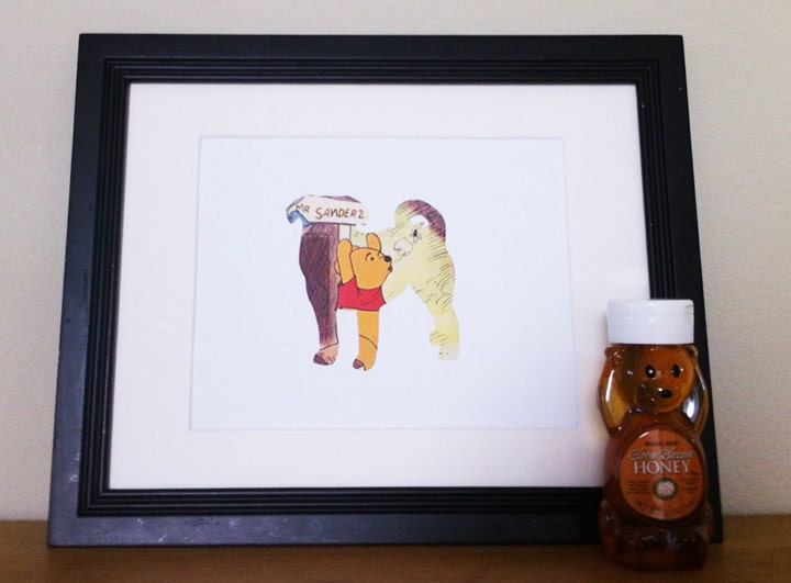 Winnie the Pooh - Pug Dog Vintage Silhouette