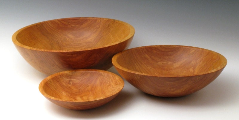 Matching set of Handmade Bowls in Reclaimed Birch
